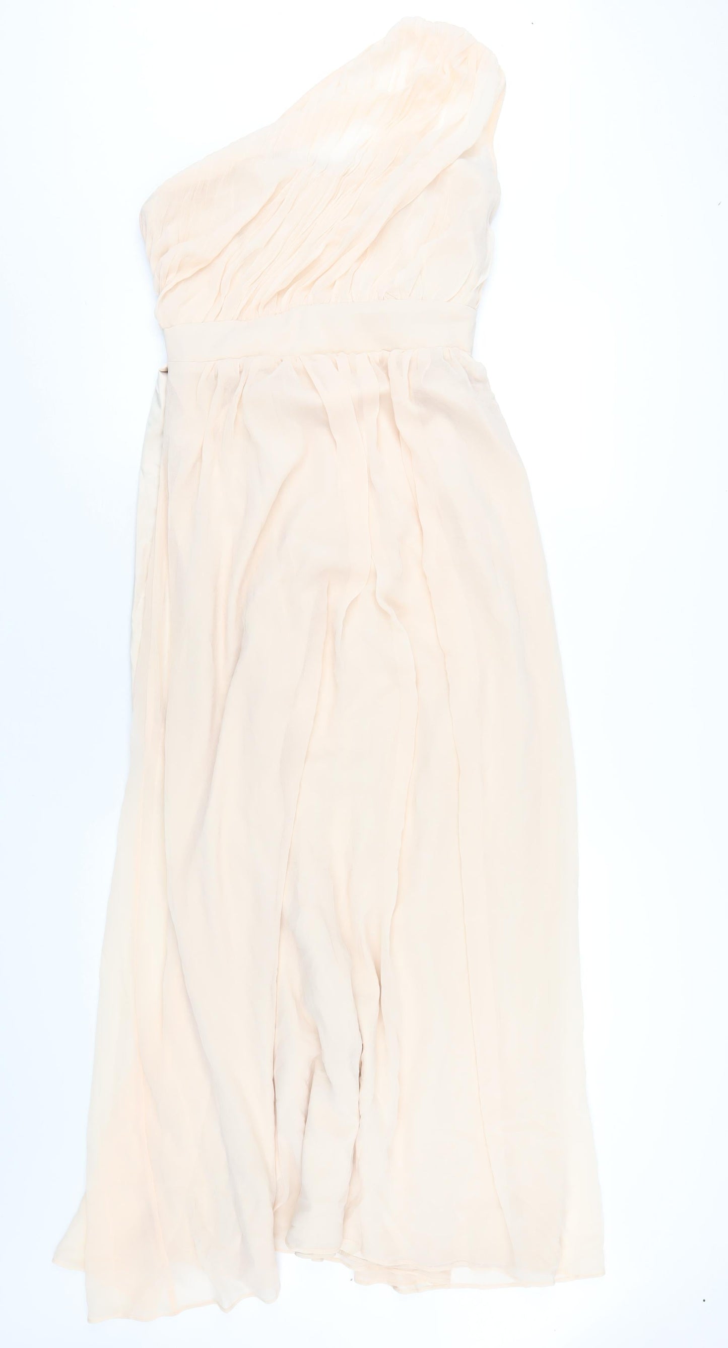 Little Misstress Womens Beige Polyester Maxi Size 14 One Shoulder Zip