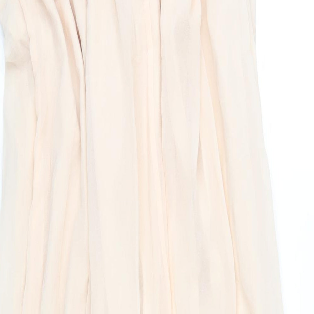 Little Misstress Womens Beige Polyester Maxi Size 14 One Shoulder Zip