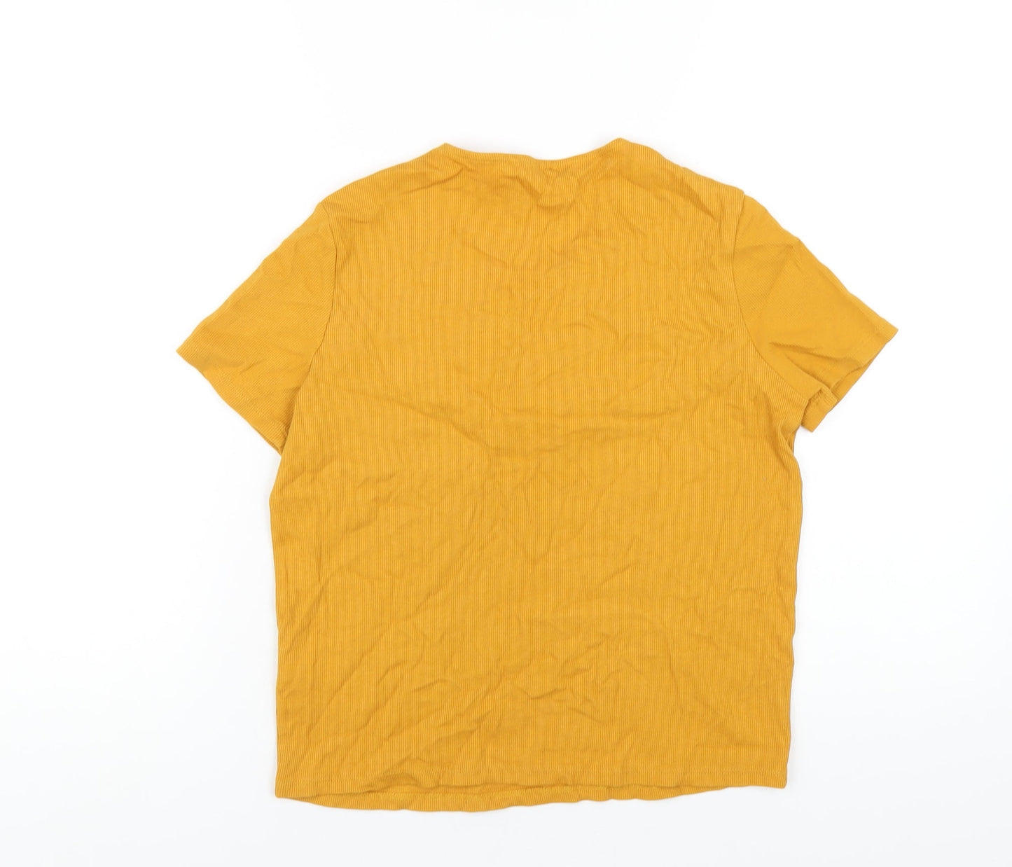 Womens UK Size 12 Marks and Spencer Yellow Basic T-Shirt
