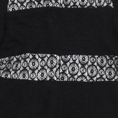 Per Una Womens Black Polyester Pencil Dress Size 16 Roll Neck Zip