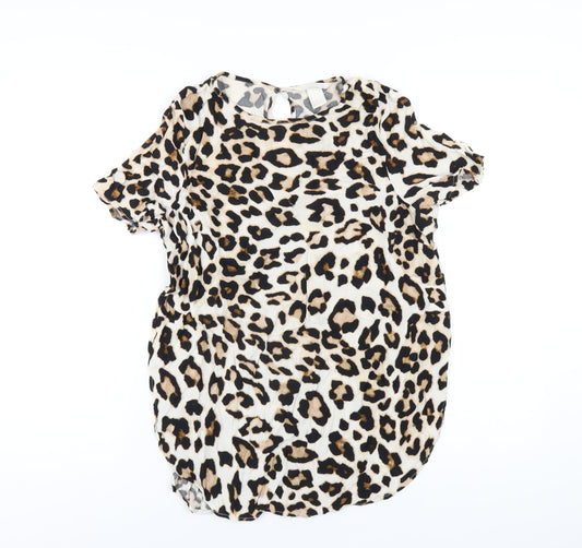 Womens UK Size 10 H&M Brown Basic T-Shirt