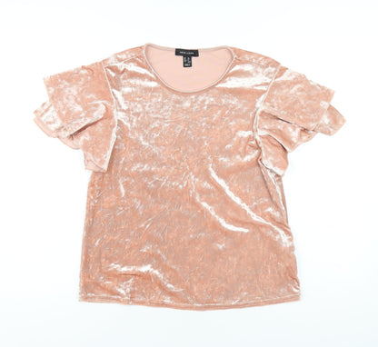 Womens UK Size 12 New Look Pink Basic T-Shirt