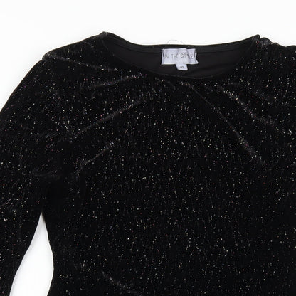 In the Style Womens Black Polyester Bodycon Size 10 Round Neck Pullover