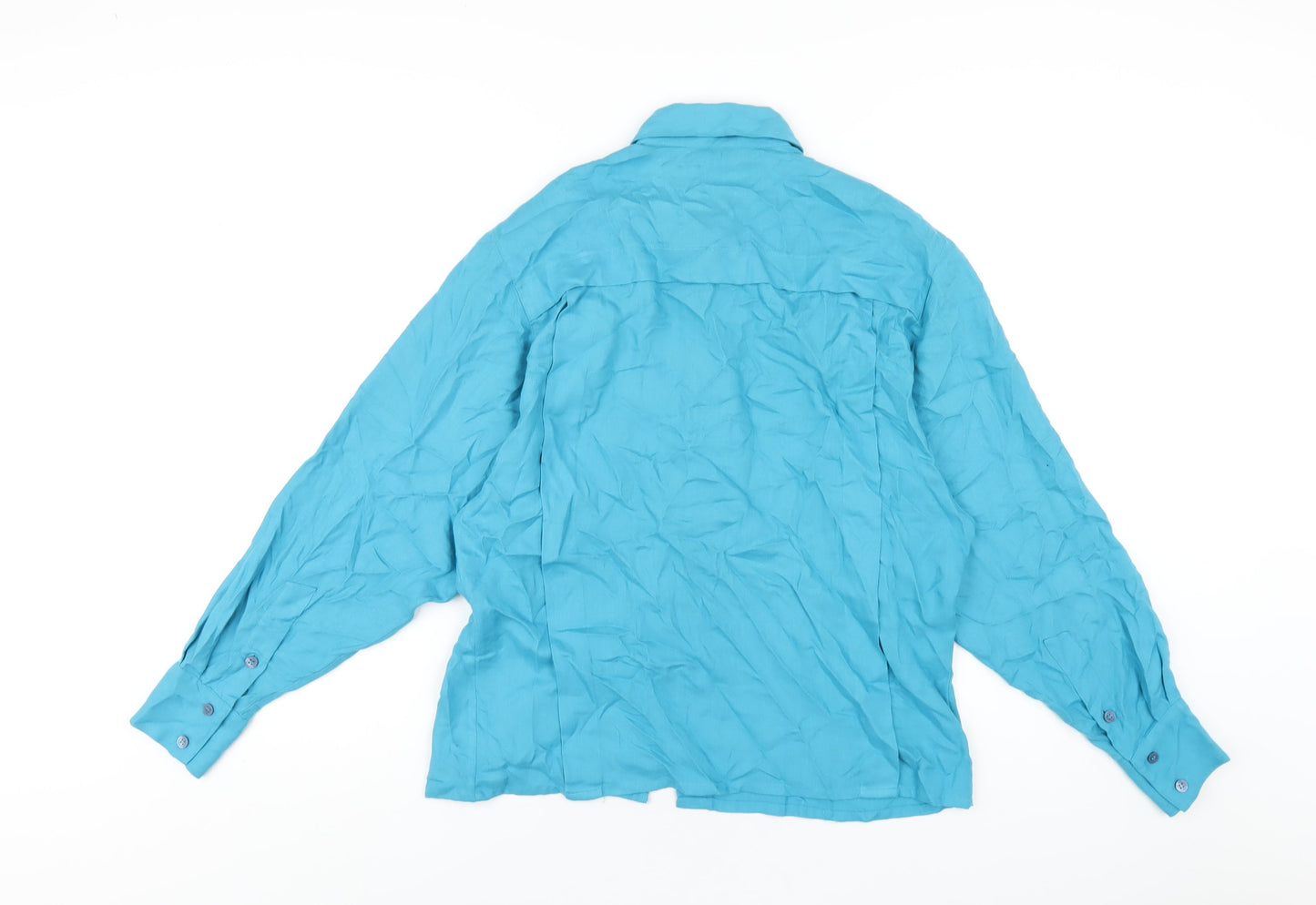 Womens UK Size 14 NEXT Blue Basic Button-Up