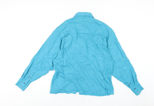 Womens UK Size 14 NEXT Blue Basic Button-Up