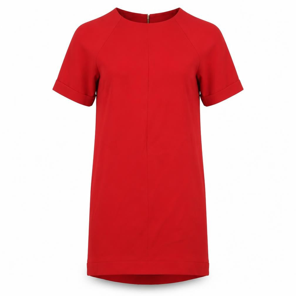 Dorothy Perkins Womens Red Polyester A-Line Size 6 Round Neck Zip