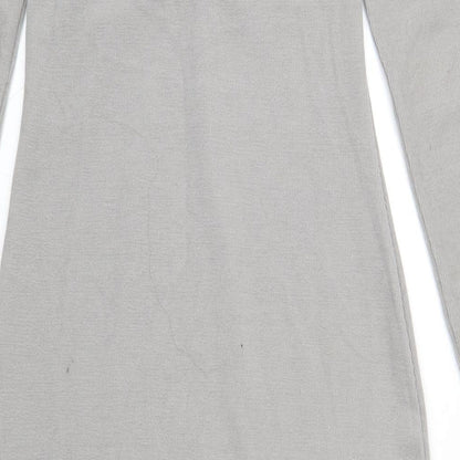 New Look Womens Grey Polyester Bodycon Size 10 Square Neck Pullover