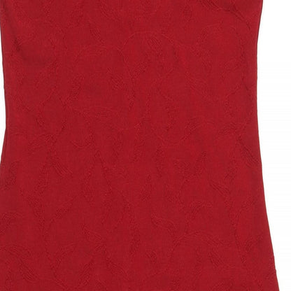 Topshop Womens Red Polyester A-Line Size 10 Round Neck Pullover