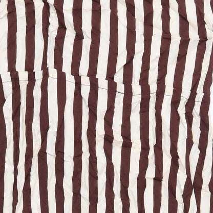 Mango Womens Brown Striped Viscose A-Line Size 2XL V-Neck Pullover