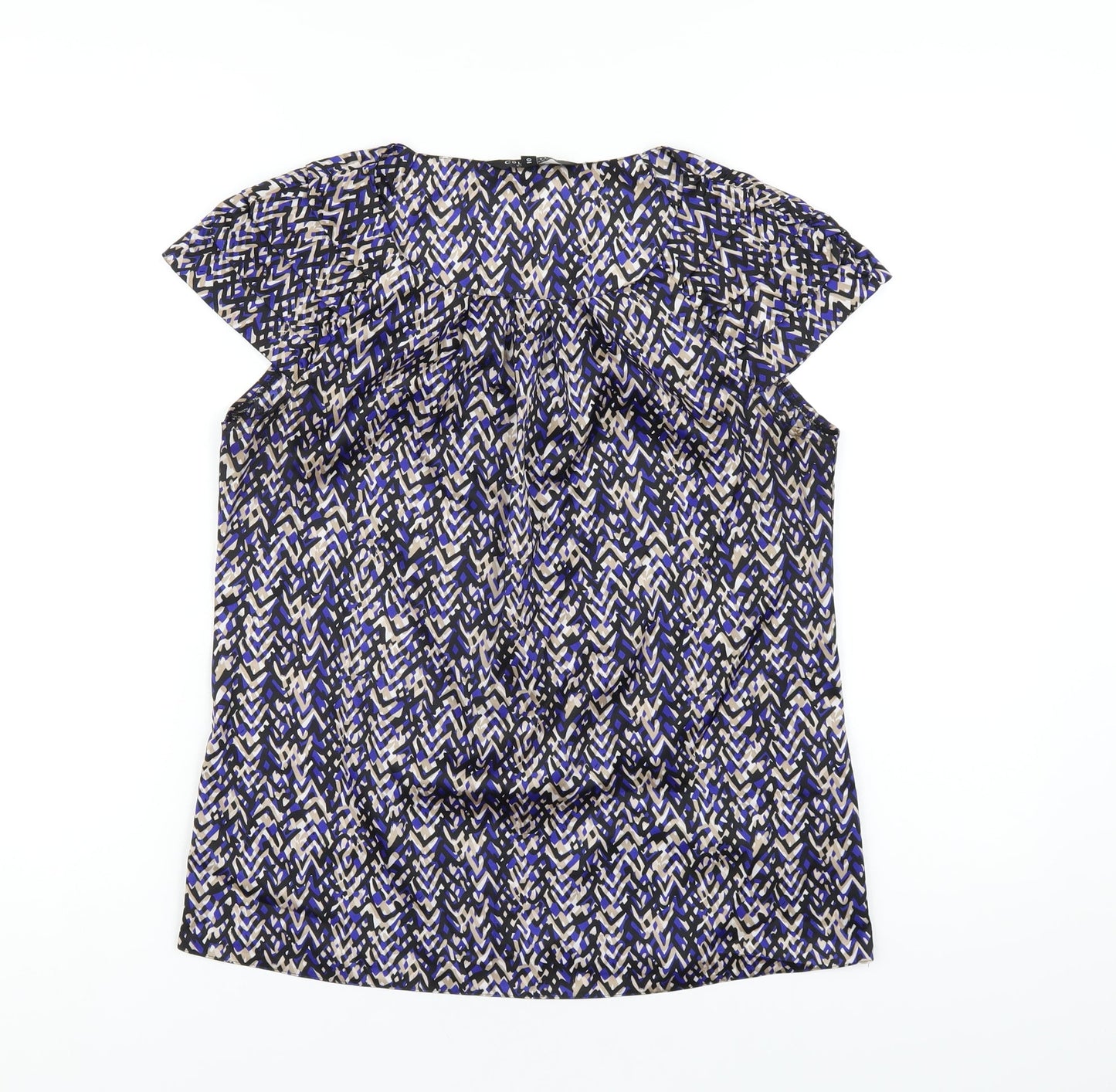 Womens UK Size 10 Debenhams Blue Basic T-Shirt