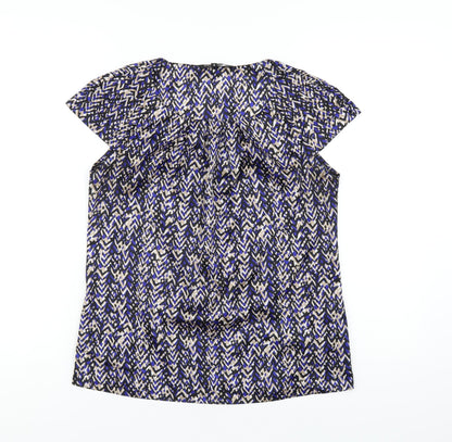 Womens UK Size 10 Debenhams Blue Basic T-Shirt