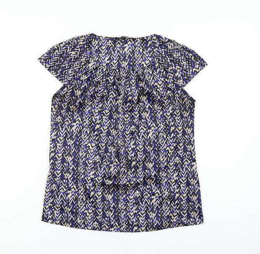 Womens UK Size 10 Debenhams Blue Basic T-Shirt