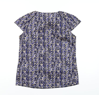 Womens UK Size 10 Debenhams Blue Basic T-Shirt