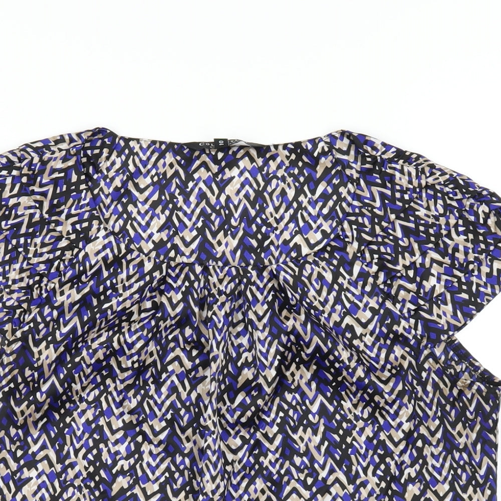 Womens UK Size 10 Debenhams Blue Basic T-Shirt