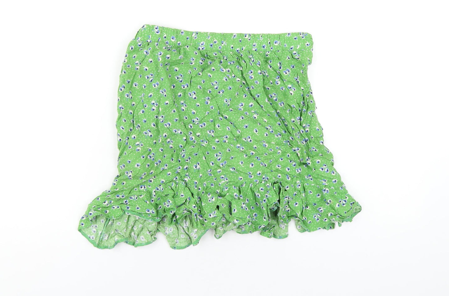 New Look Womens Green Floral Viscose A-Line Skirt Size 10