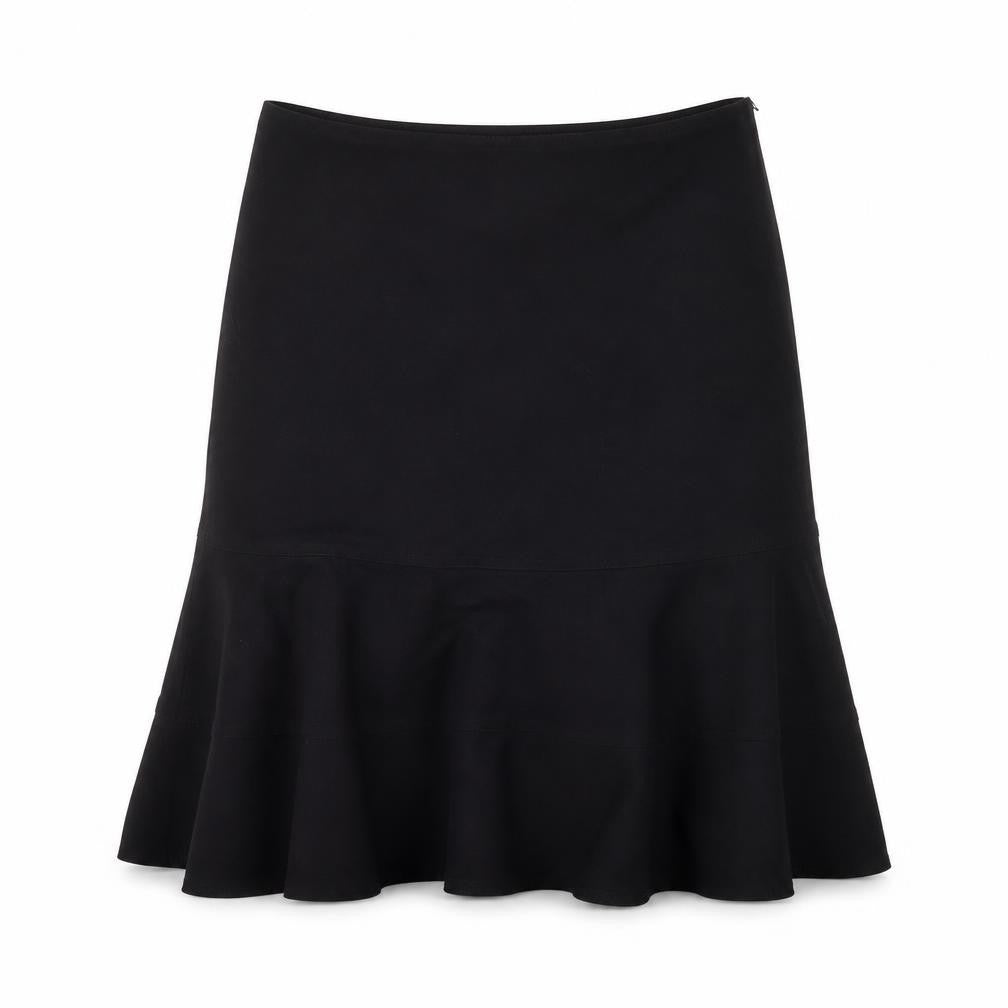 Etam Womens Black Polyester A-Line Skirt Size 8 Zip