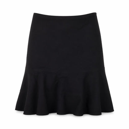 Etam Womens Black Polyester A-Line Skirt Size 8 Zip