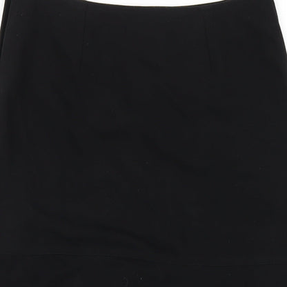 Etam Womens Black Polyester A-Line Skirt Size 8 Zip