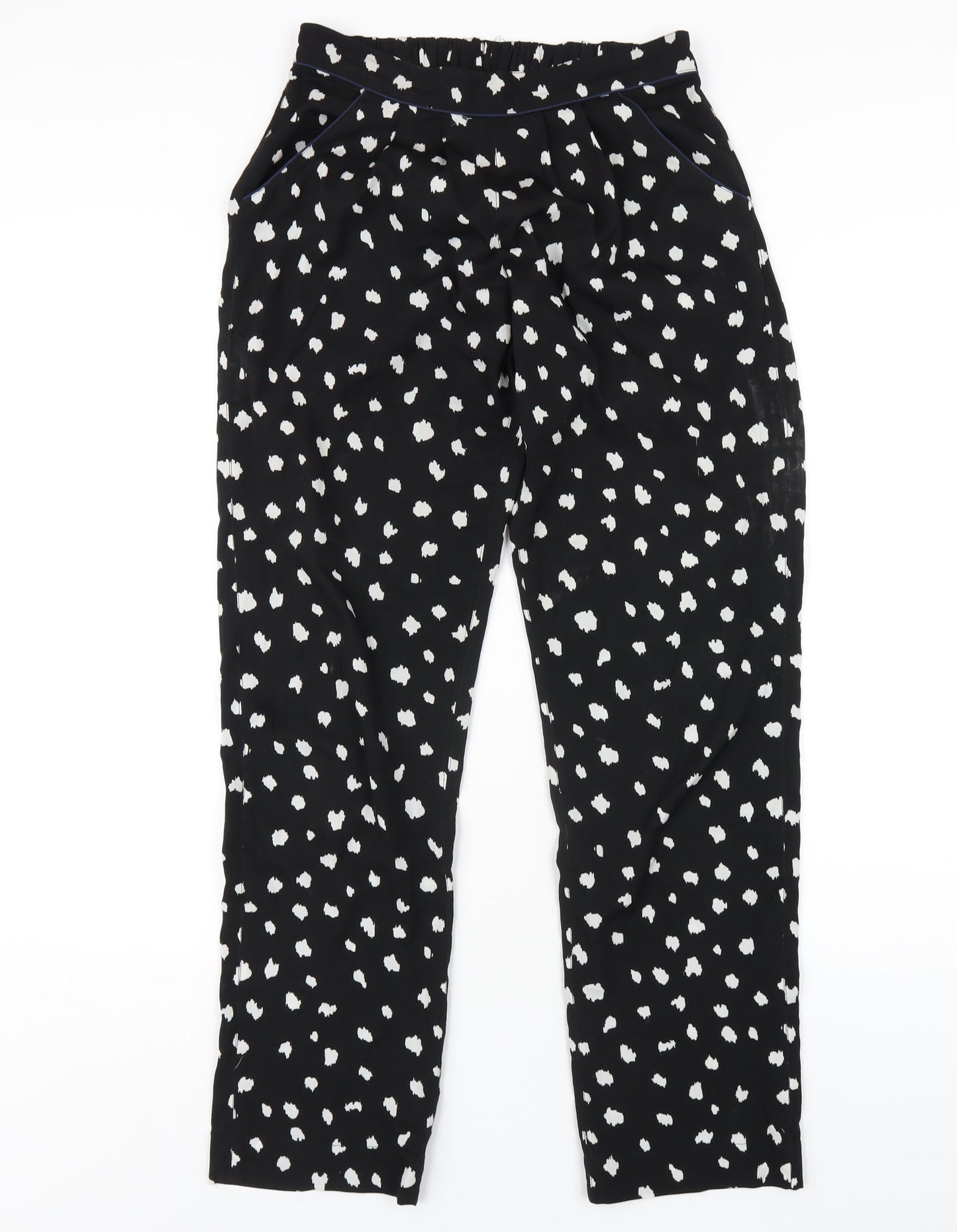 Topshop Womens Black Polyester Trousers Size 8 L31 in Regular