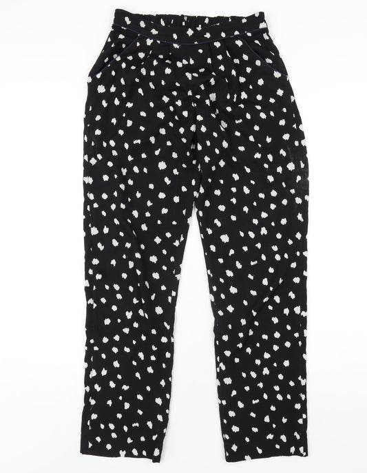 Topshop Womens Black Polyester Trousers Size 8 L31 in Regular