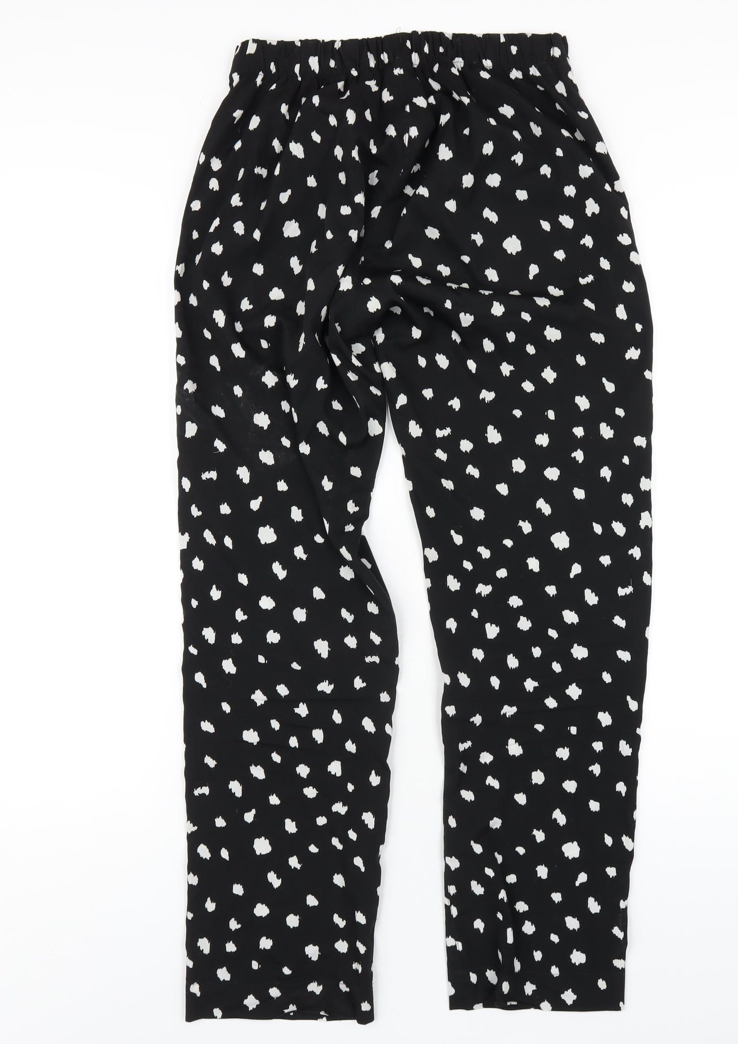 Topshop Womens Black Polyester Trousers Size 8 L31 in Regular