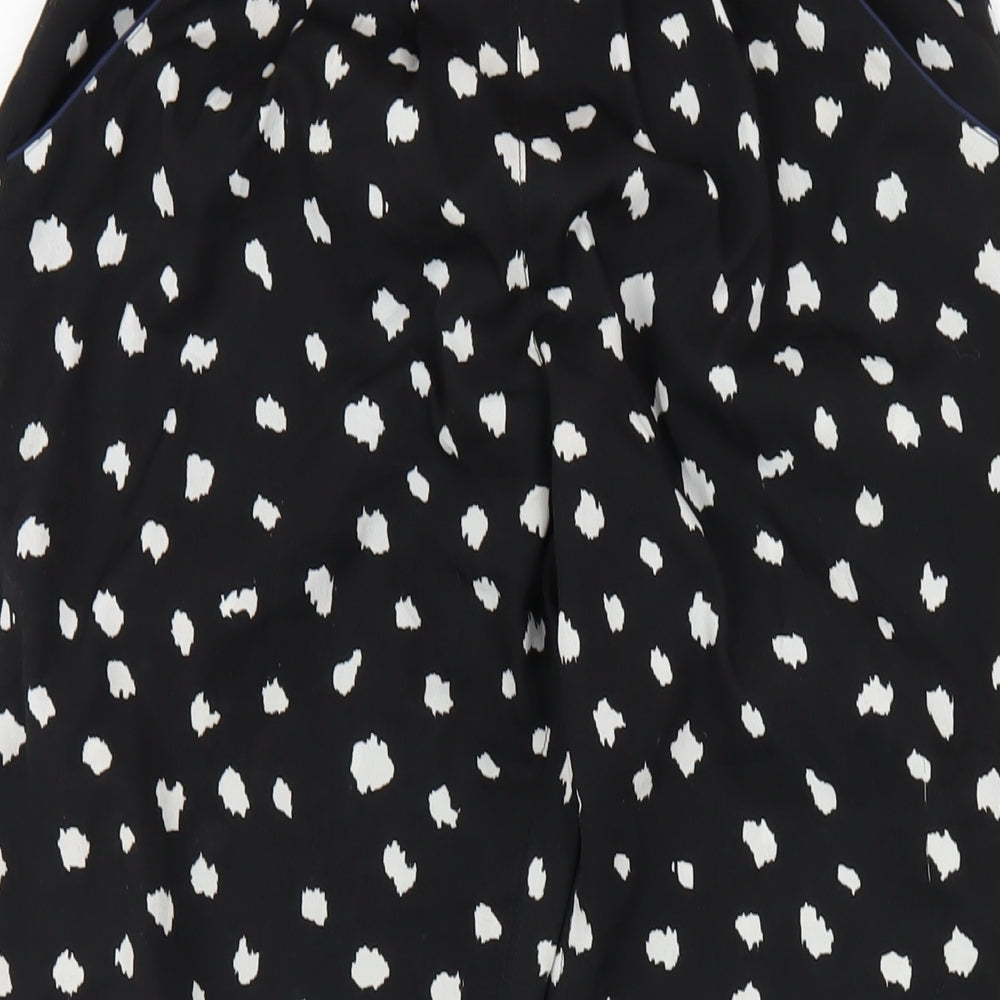 Topshop Womens Black Polyester Trousers Size 8 L31 in Regular