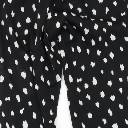 Topshop Womens Black Polyester Trousers Size 8 L31 in Regular