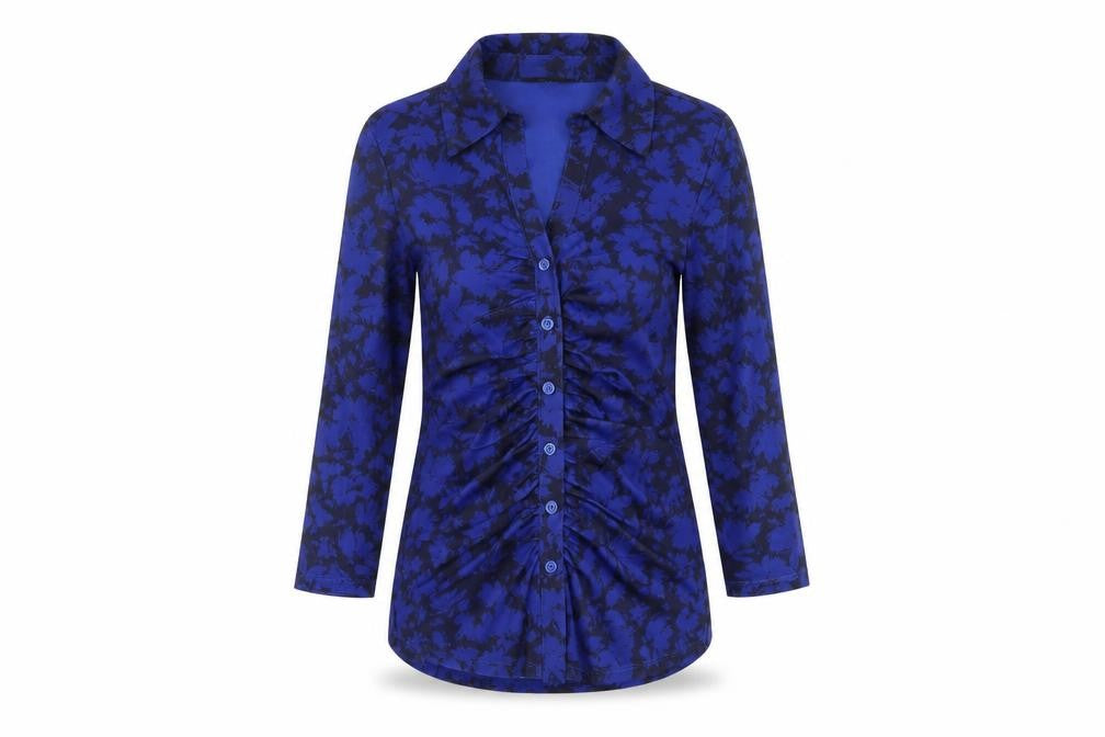 Womens UK Size XS Cable & Gauge Blue Basic Button-Up