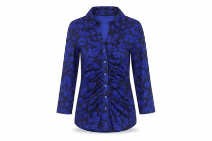 Womens UK Size XS Cable & Gauge Blue Basic Button-Up