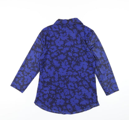 Womens UK Size XS Cable & Gauge Blue Basic Button-Up