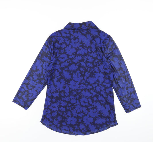 Womens UK Size XS Cable & Gauge Blue Basic Button-Up