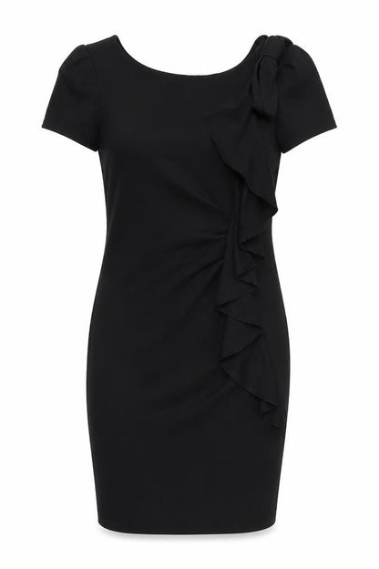 Red Herring Womens Black Polyester Bodycon Size 8 Scoop Neck Pullover