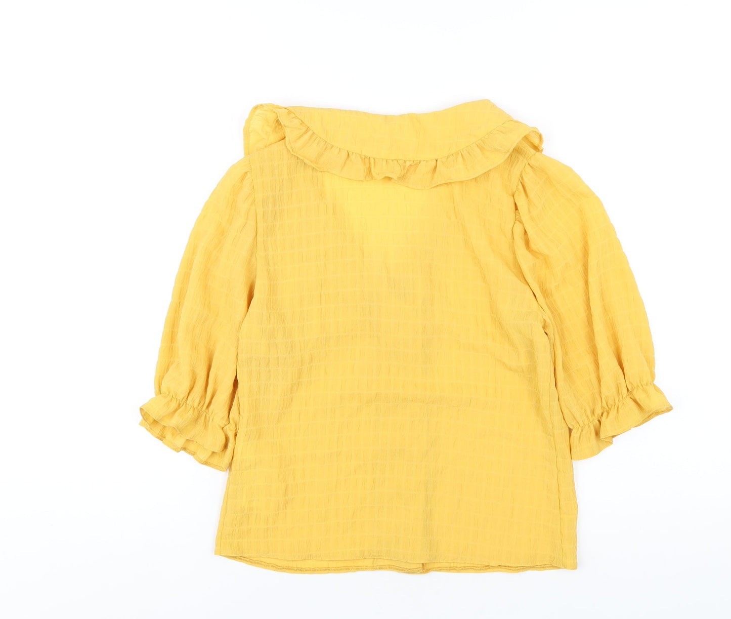 Womens UK Size 6 New Look Yellow Basic Blouse