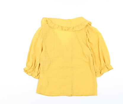 Womens UK Size 6 New Look Yellow Basic Blouse