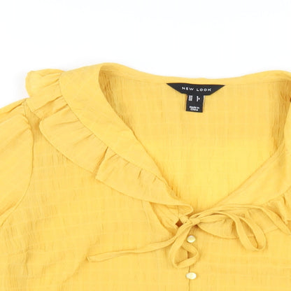 Womens UK Size 6 New Look Yellow Basic Blouse