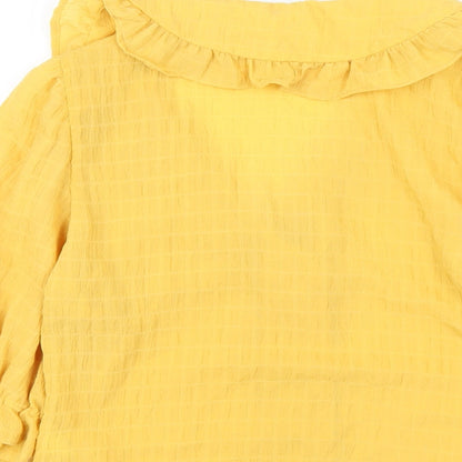 Womens UK Size 6 New Look Yellow Basic Blouse