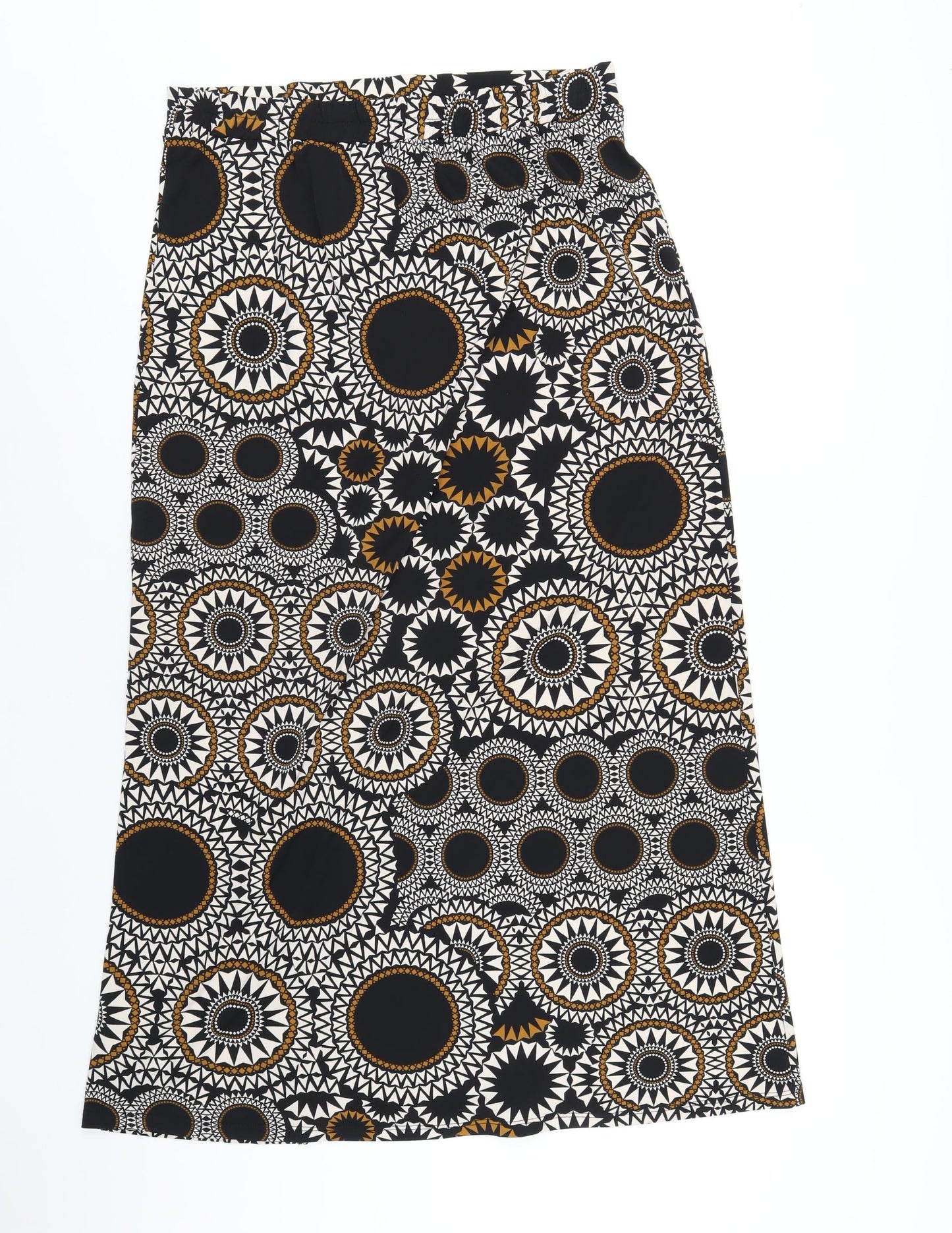 M&Co Womens Multicoloured Geometric Polyester A-Line Skirt Size 14