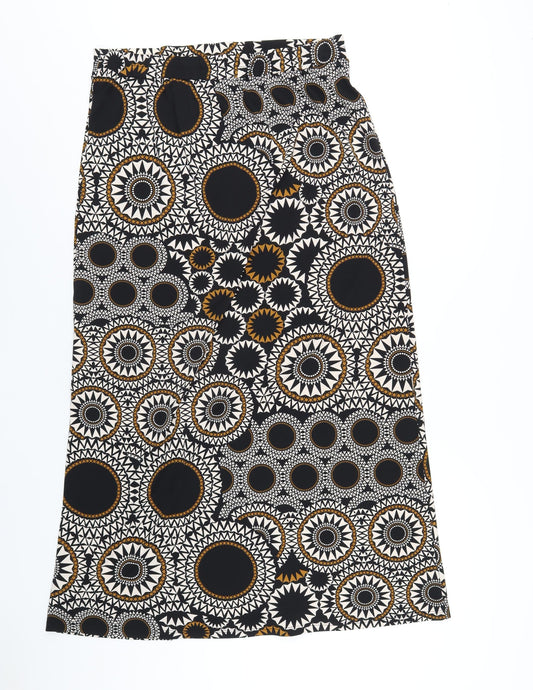 M&Co Womens Multicoloured Geometric Polyester A-Line Skirt Size 14