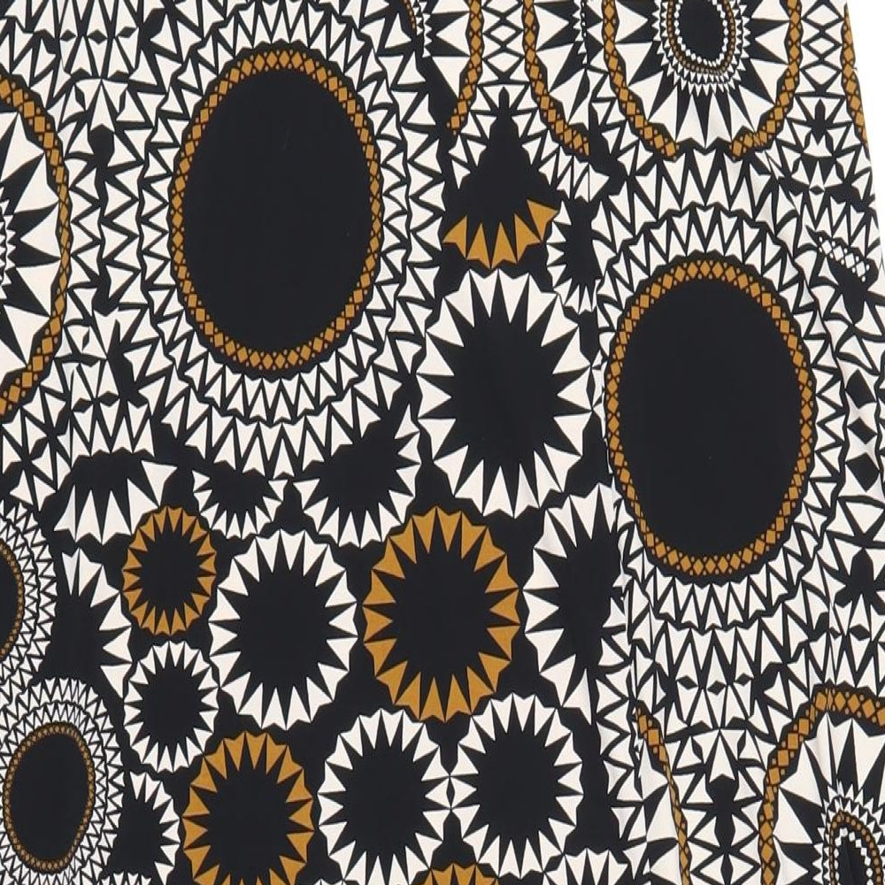 M&Co Womens Multicoloured Geometric Polyester A-Line Skirt Size 14