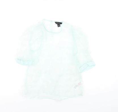 Womens UK Size 6 New Look Green Basic T-Shirt