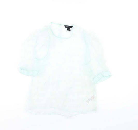 Womens UK Size 6 New Look Green Basic T-Shirt