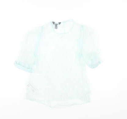 Womens UK Size 6 New Look Green Basic T-Shirt