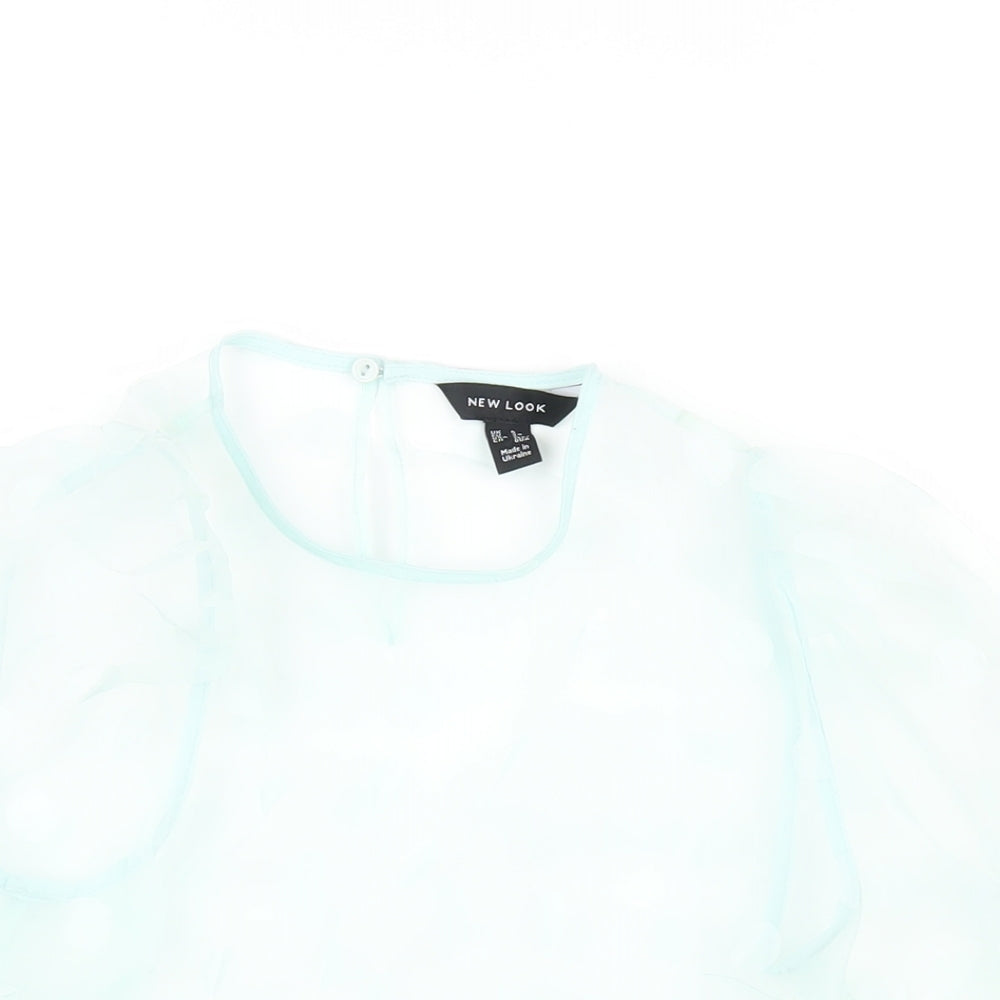 Womens UK Size 6 New Look Green Basic T-Shirt