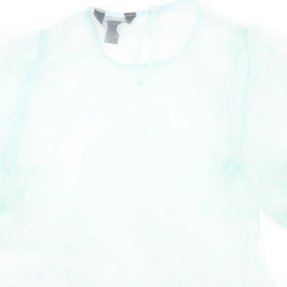 Womens UK Size 6 New Look Green Basic T-Shirt