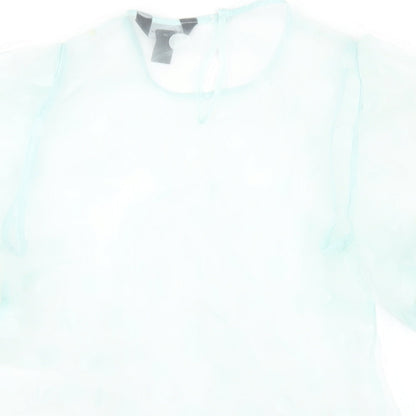 Womens UK Size 6 New Look Green Basic T-Shirt