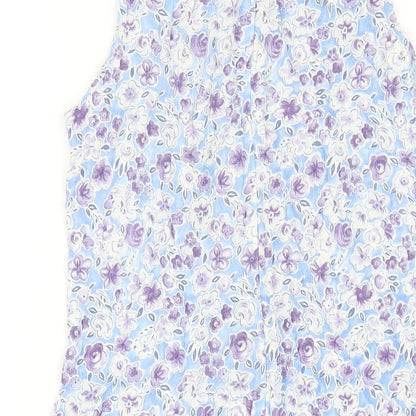 NEXT Womens Multicoloured Geometric Viscose A-Line Size 12 Round Neck Zip