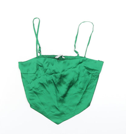 Womens UK Size L Stradivarius Green Camisole T-Shirt