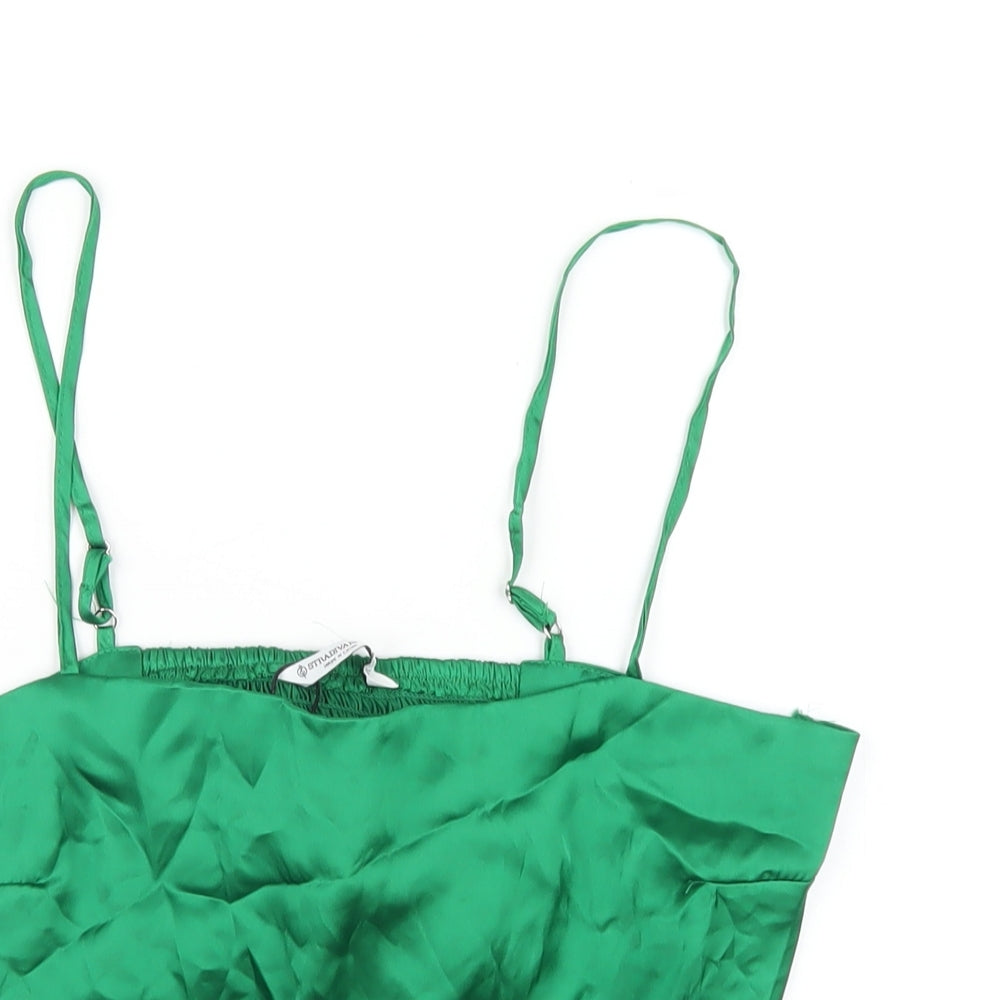 Womens UK Size L Stradivarius Green Camisole T-Shirt