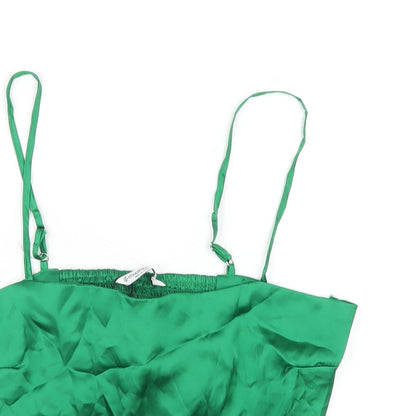 Womens UK Size L Stradivarius Green Camisole T-Shirt