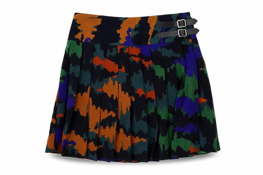 ASOS Womens Multicoloured Geometric Polyester Pleated Skirt Size 6 Zip